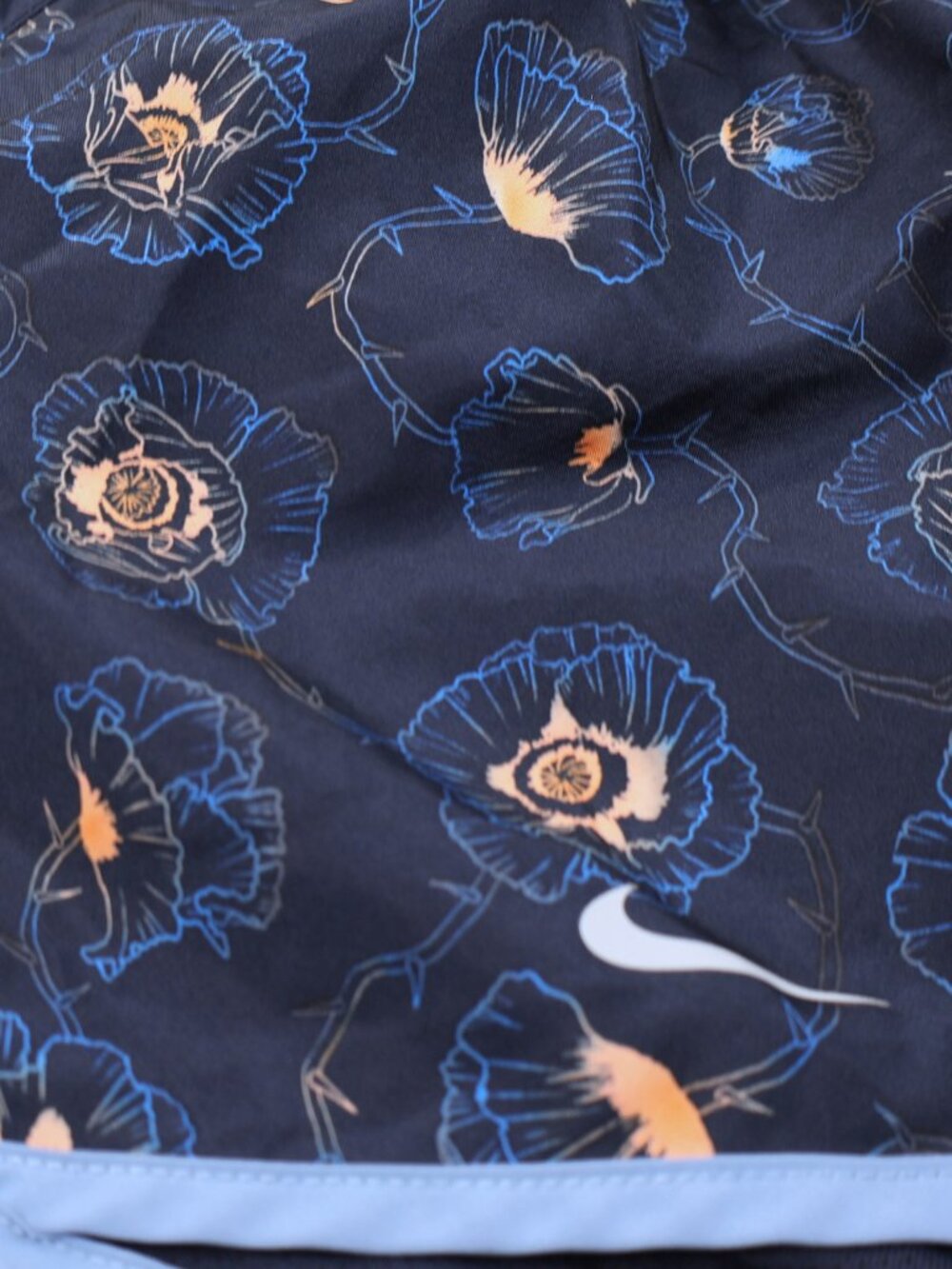 Nike Dri-FIT Floral Running Shorts Navy Blue Athletic Women's Size M - Picture 5 of 8